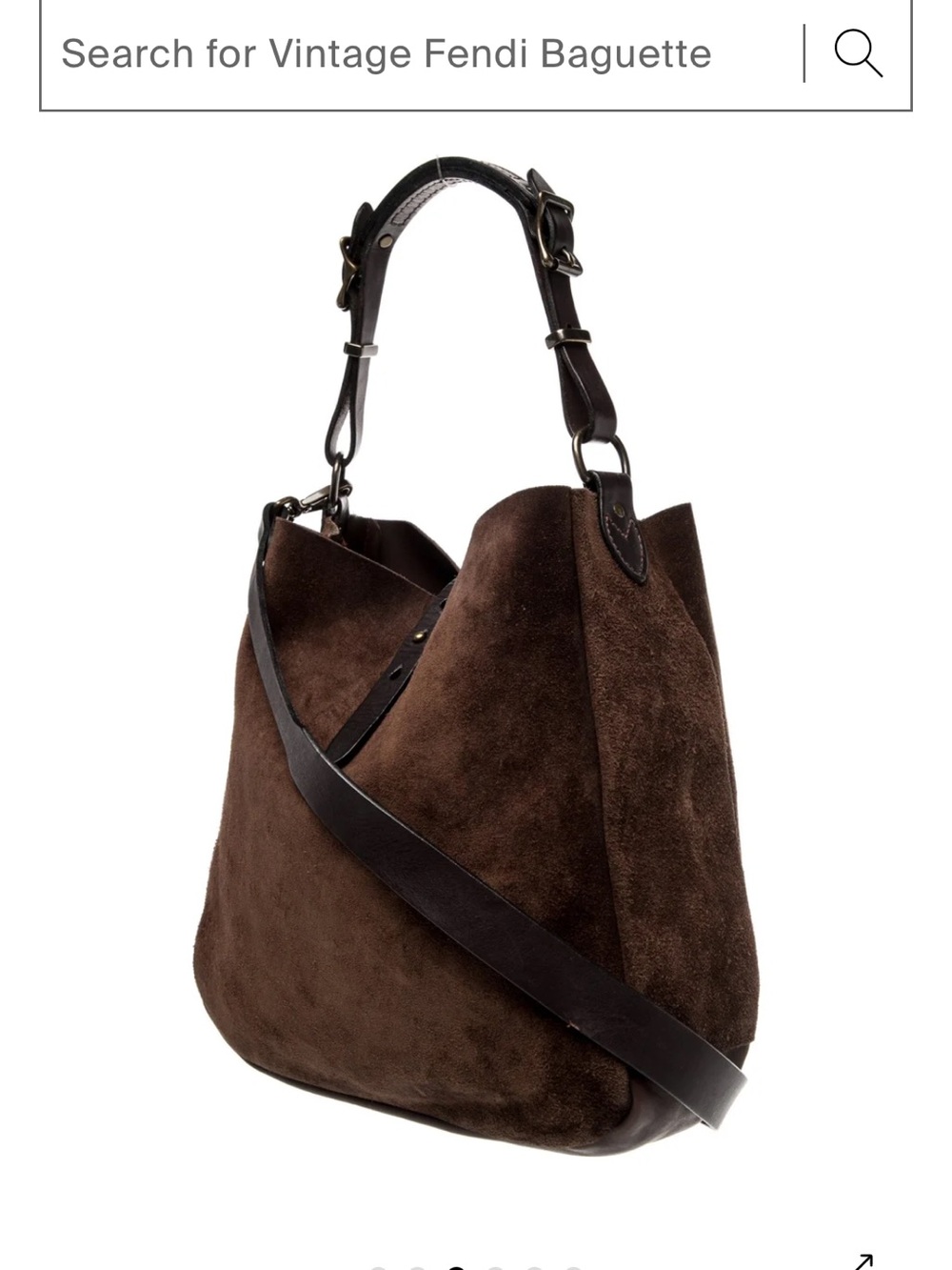 Filson Suede Top Handle Tote Bag in Dark Brown - Picture 3 of 15